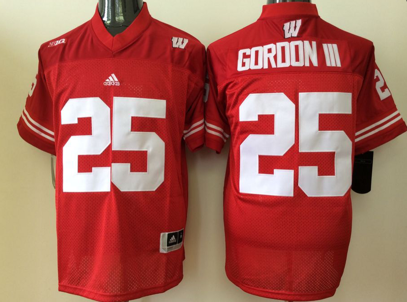NCAA Youth Wisconsin Badgers Red #25 Gordon III  jerseys->youth ncaa jersey->Youth Jersey